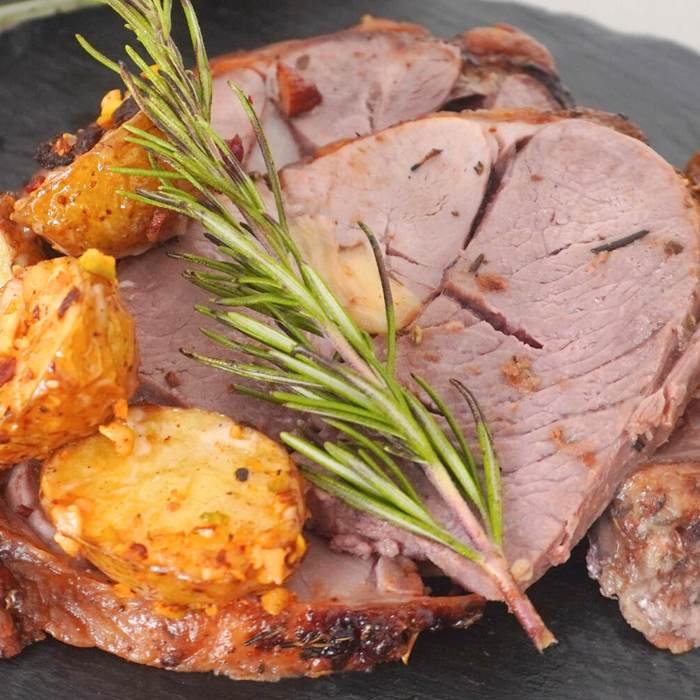Lamb Roast with Truffled Marbled Potatoes
