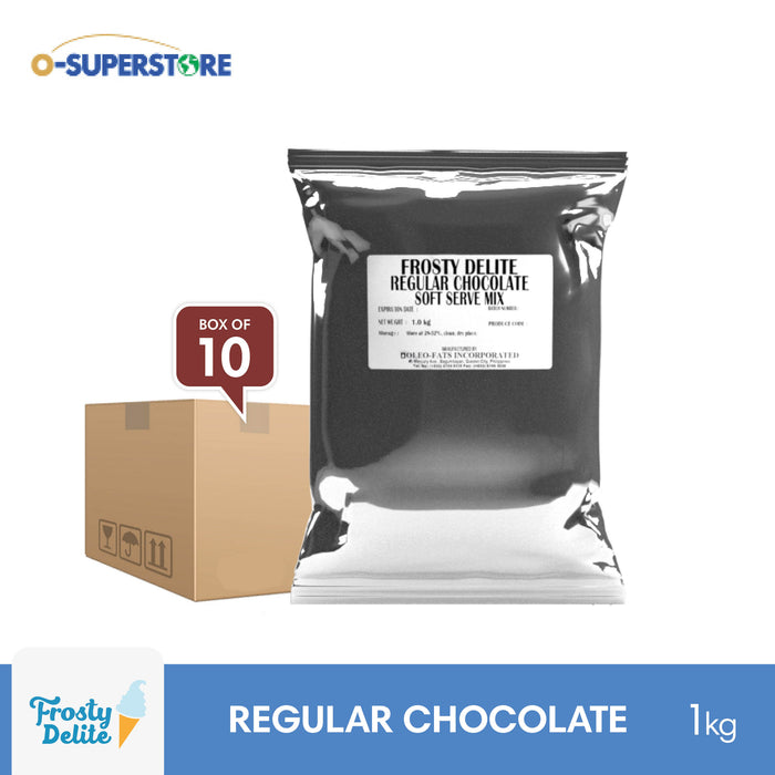 Frosty Delite Regular Chocolate Soft Serve Mix 1kg x 10 - Case