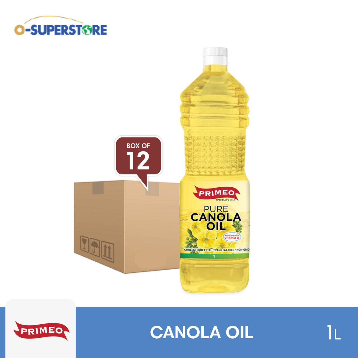 Primeo Pure Canola Oil 1L x 12 Case — OSUPERSTORE