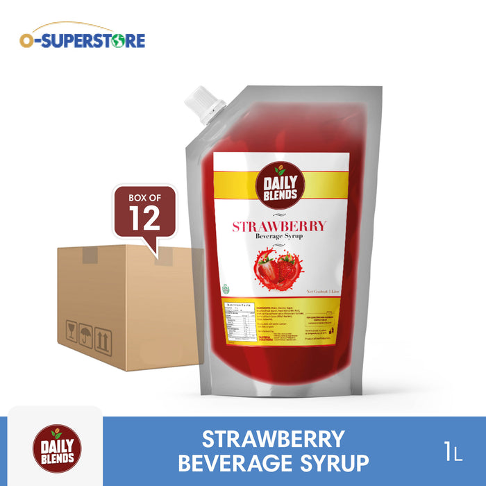 Daily Blends Strawberry Beverage Syrup 1L x 12 - Case