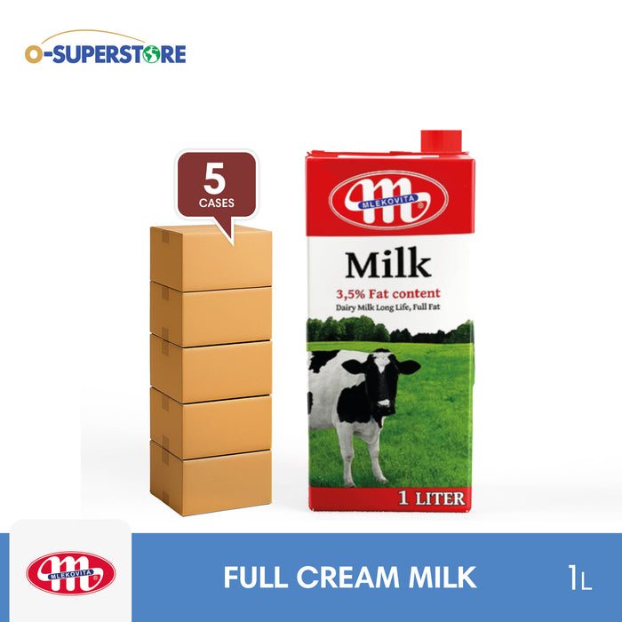 Mlekovita UHT Full-Cream Milk (3.5% Fat) 1L - 5 Cases