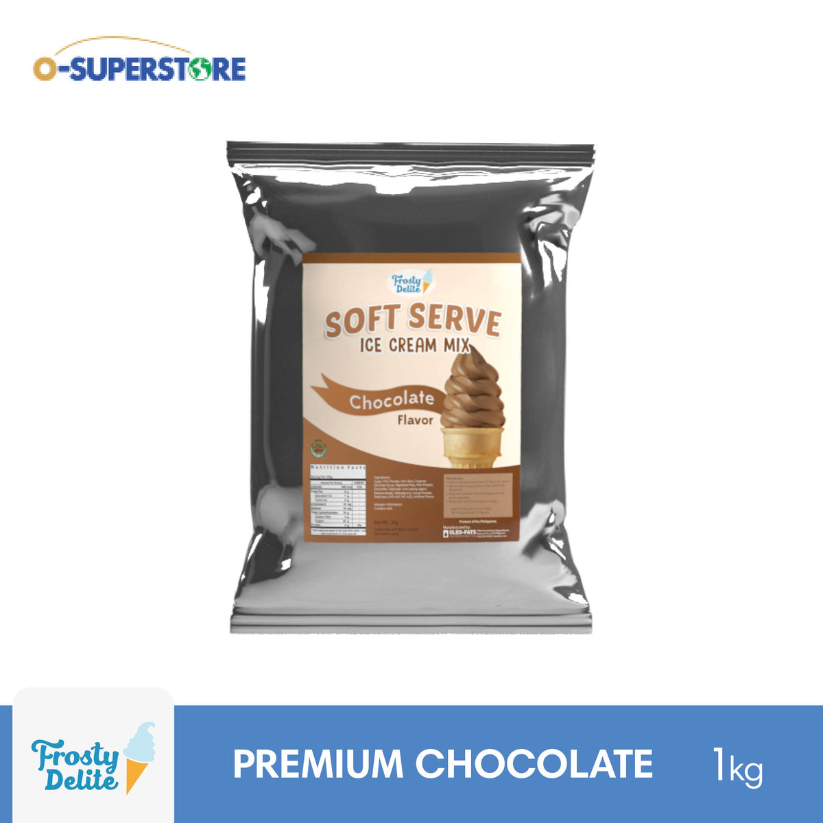 Frosty Delite Premium Chocolate Soft Serve Mix 1kg — OSUPERSTORE