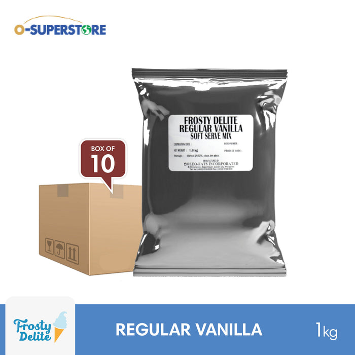 Frosty Delite Regular Vanilla Soft Serve Mix 1kg x 10 - Case