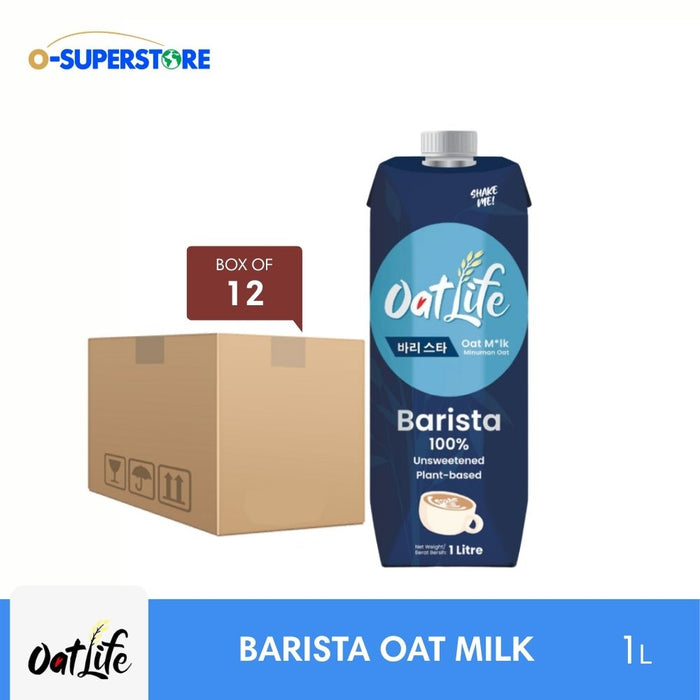 Oatlife 100% Unsweetened Barista Oat Milk 1L x 12 - Case