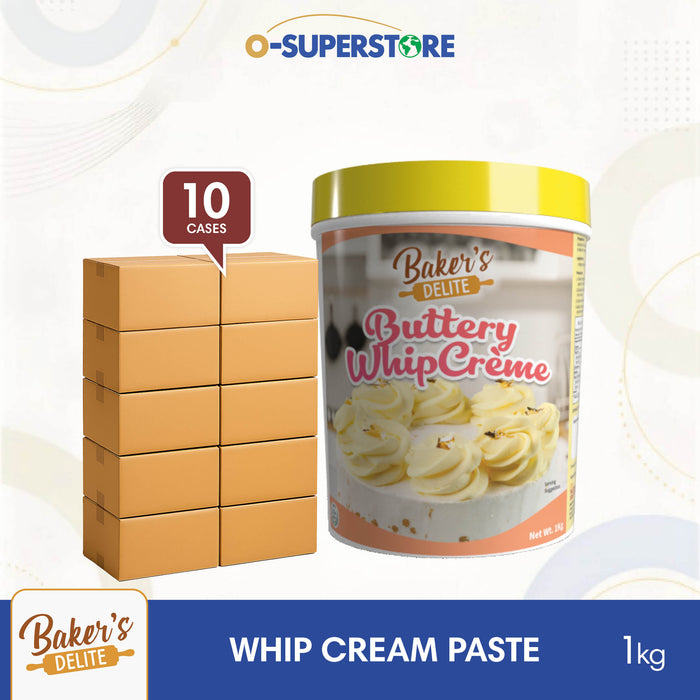 Baker's Delite Buttery Whip Creme/Cream Paste 1kg - 10 Cases