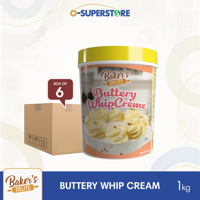 Baker's Delite Buttery Whip Creme/Cream Paste 1kg x 6 - Case