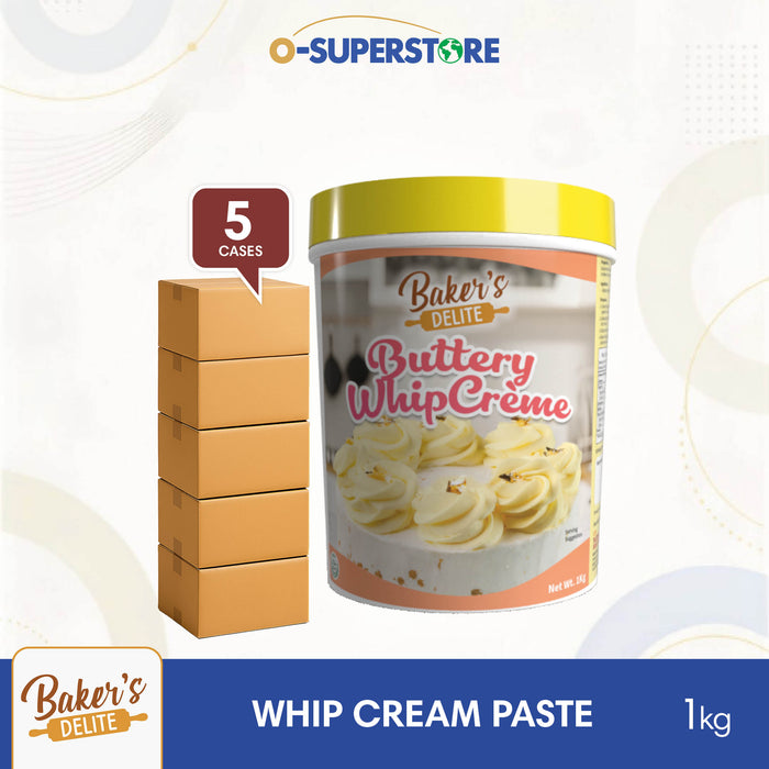 Baker's Delite Buttery Whip Creme/Cream Paste 1kg - 5 Cases