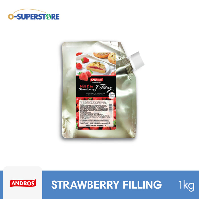 [CLEARANCE] Andros Professional Strawberry Bake-Stable Filling 1kg