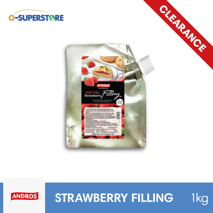[CLEARANCE SALE] Andros Professional Strawberry Bake-Stable Filling 1kg