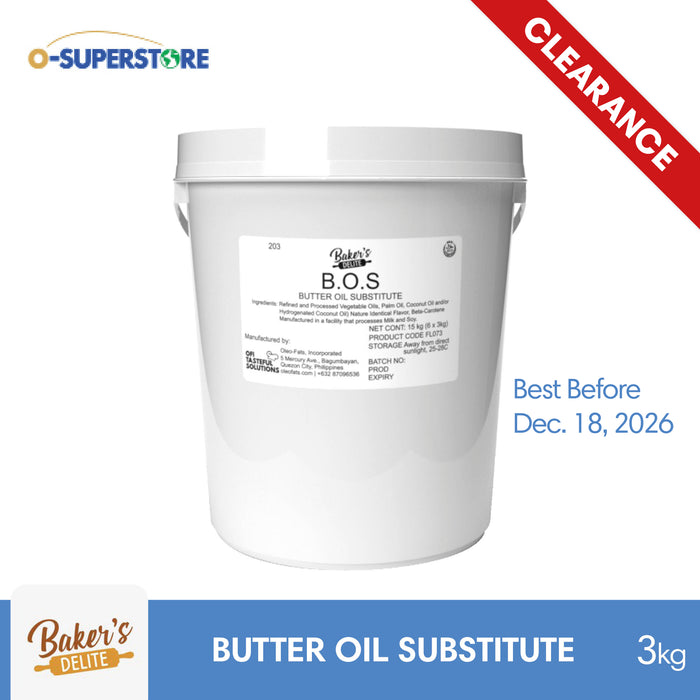 [CLEARANCE SALE] Baker's Delite BOS Butter Oil Substitute 3kg