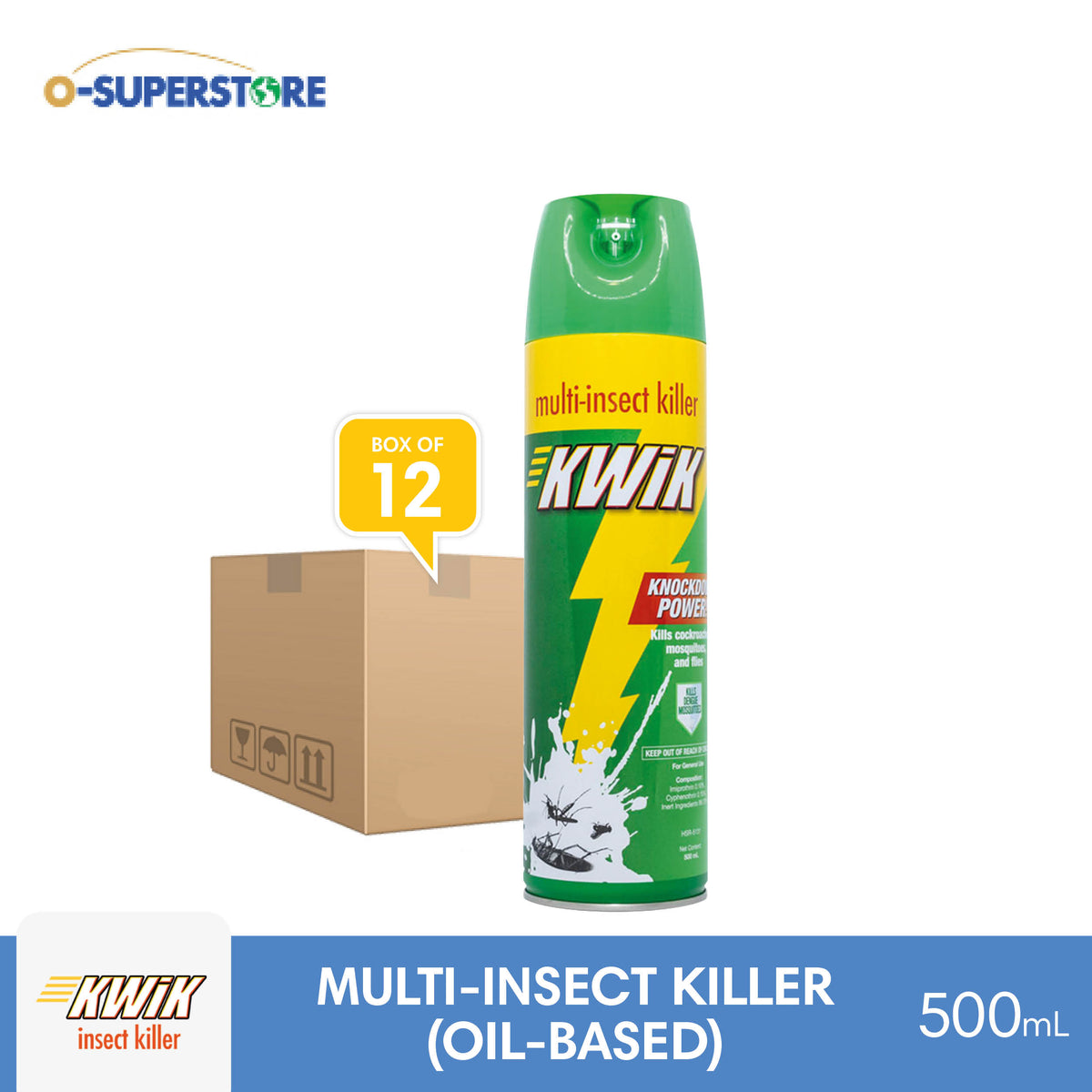 KWIK Multi Insect Killer (Oil-Based ) 500mL x 12 - Case — O-SUPERSTORE