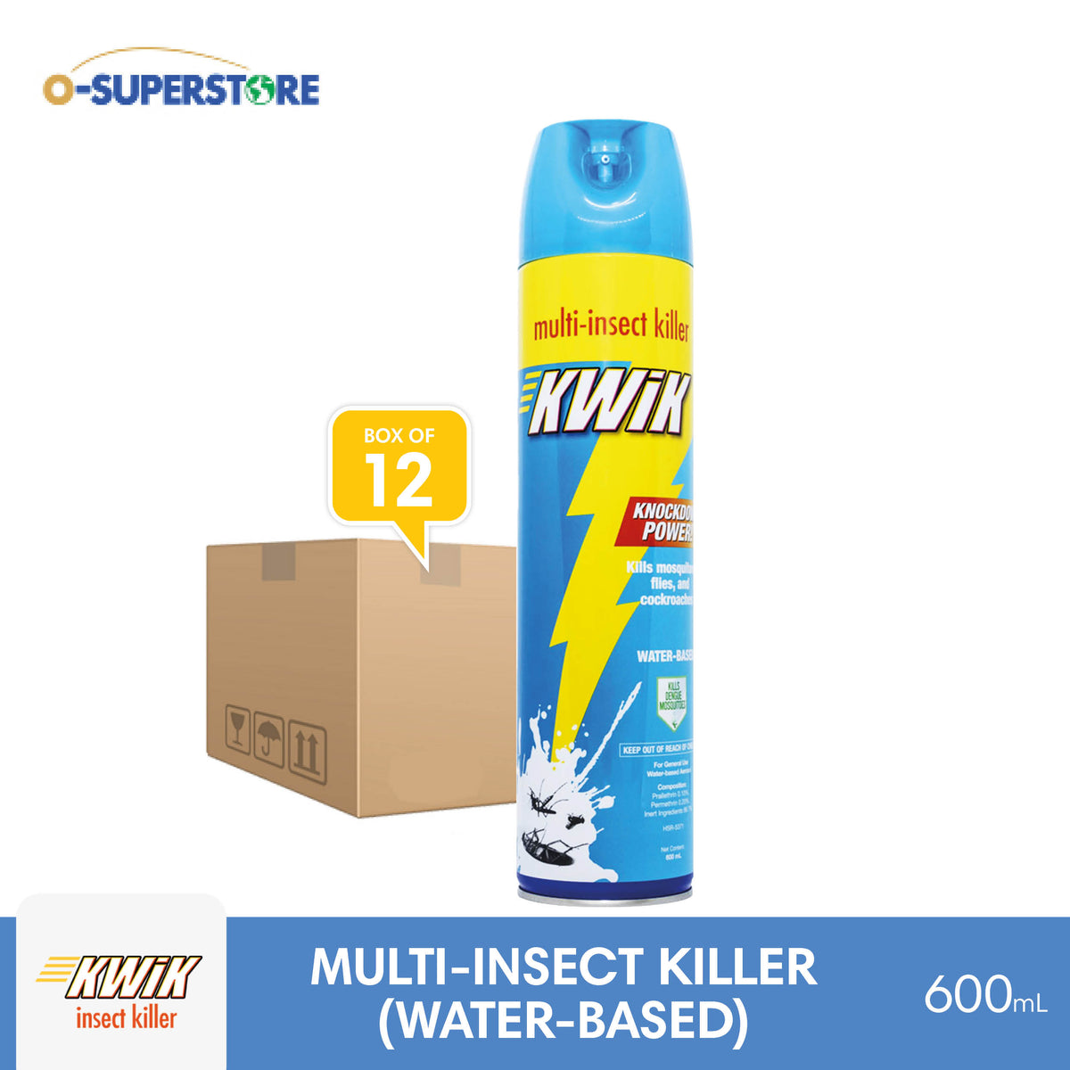KWIK Multi Insect Killer - Water-Based 600mL x 12 - Case — O-SUPERSTORE