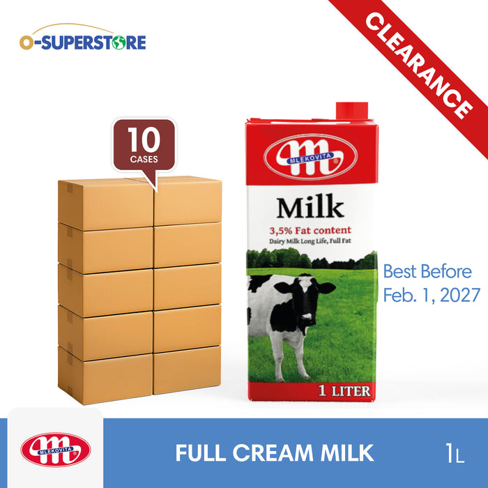 [CLEARANCE SALE] Mlekovita UHT Milk 3.5% (Full Cream) 1L - 10 Cases