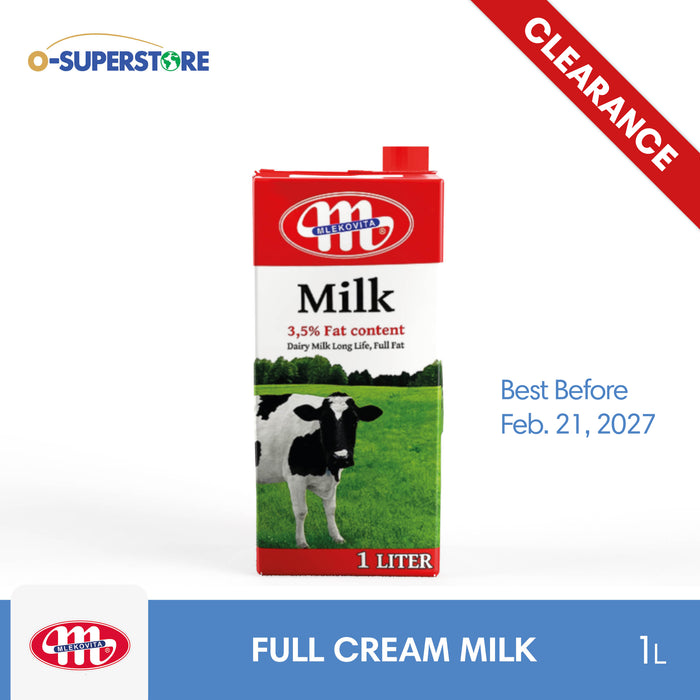 [CLEARANCE SALE] Mlekovita UHT Milk 3.5% (Full Cream) 1L