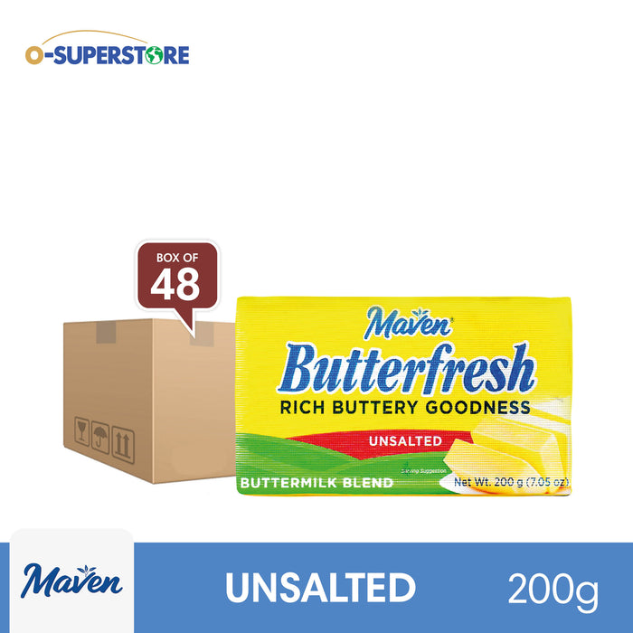Maven Butterfresh Unsalted 200g x 48 - Case
